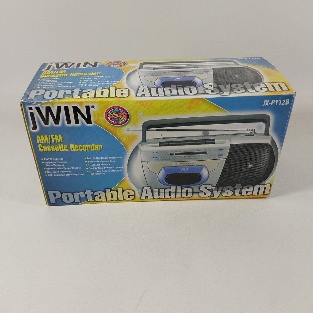 Vintage Radio JWIN JX-P112B Boombox Cassette‎ Recorder AM/FM